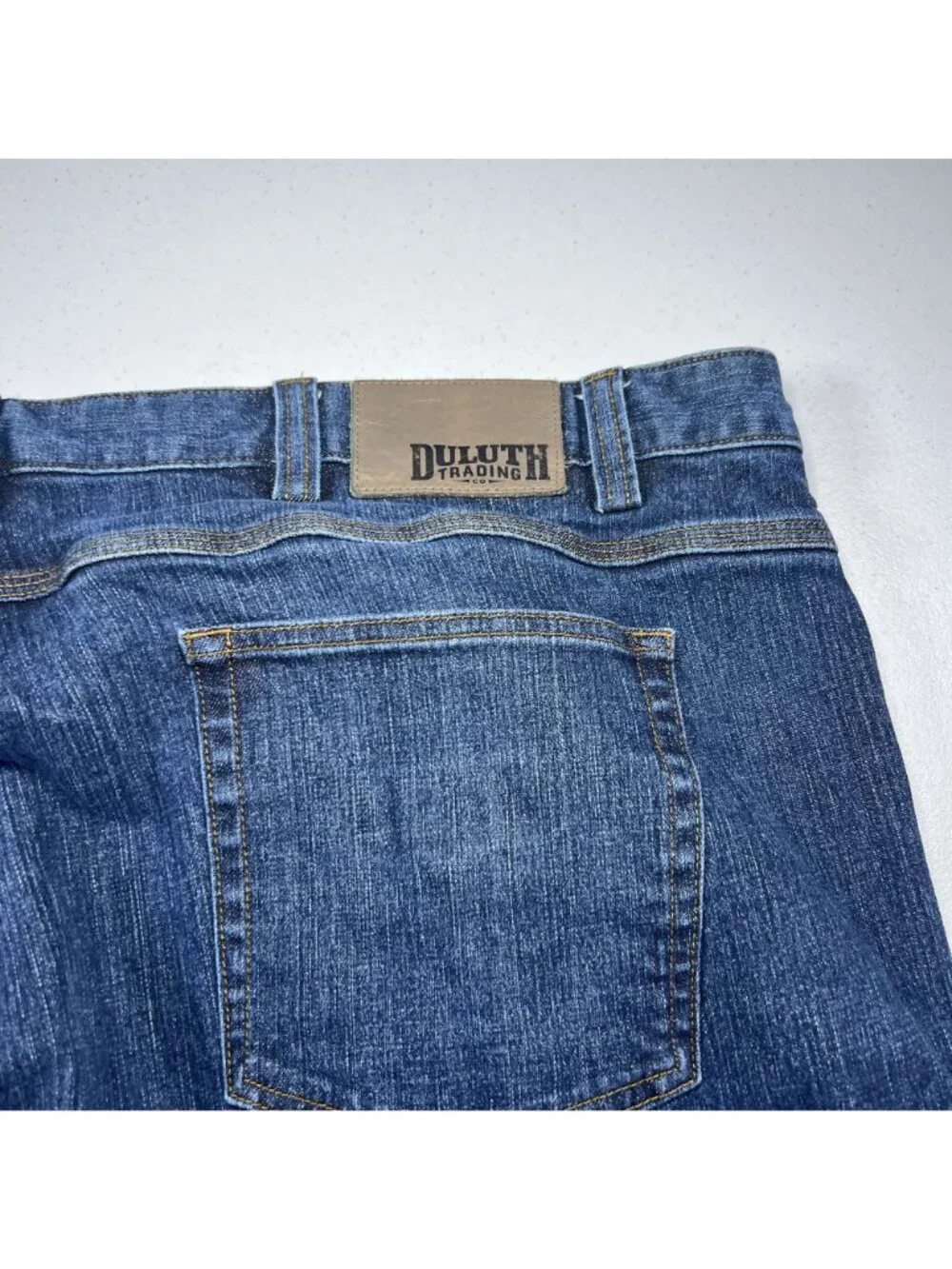 Duluth Trading Mens Blue Denim Flex Ballroom Jeans Size 48x32 Relaxed Fit